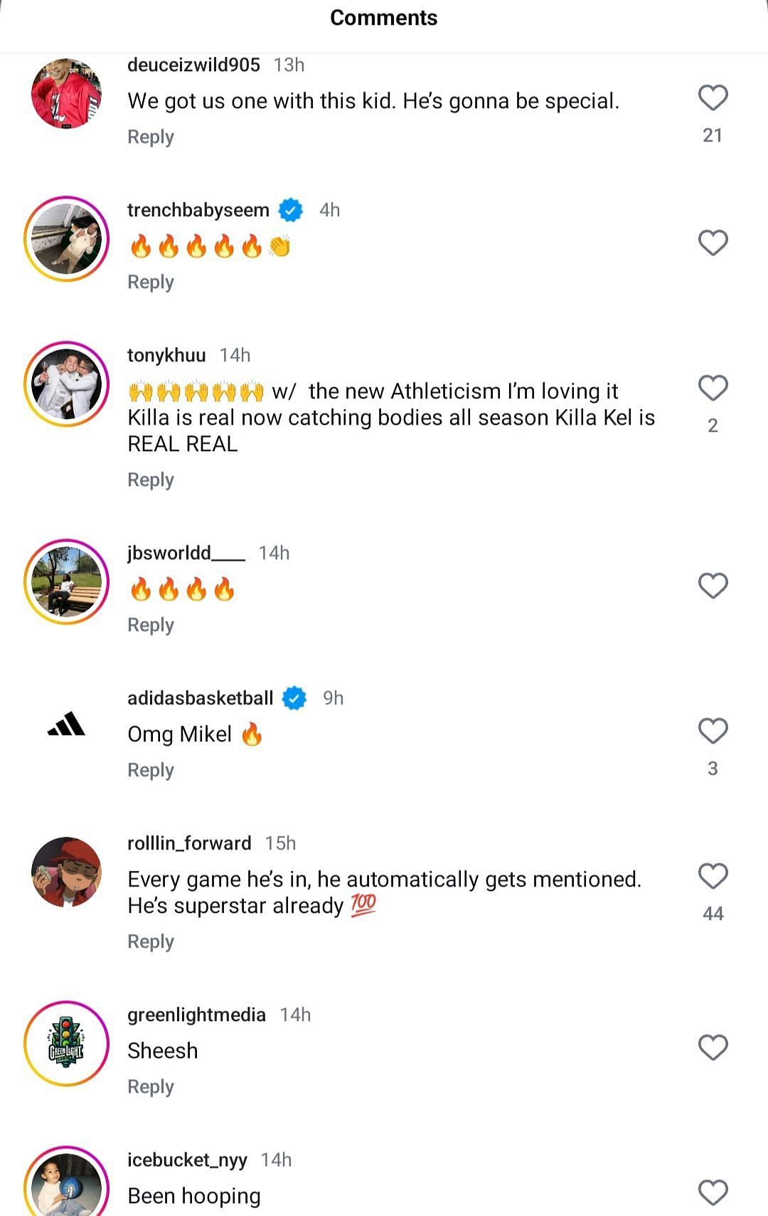 Fan's comments on IG